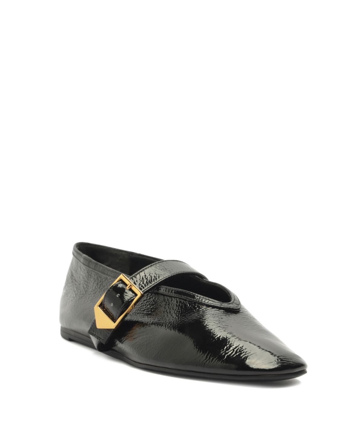 Schutz Women's Courtney Ballet Buckle Flats - Black leather | Macy's