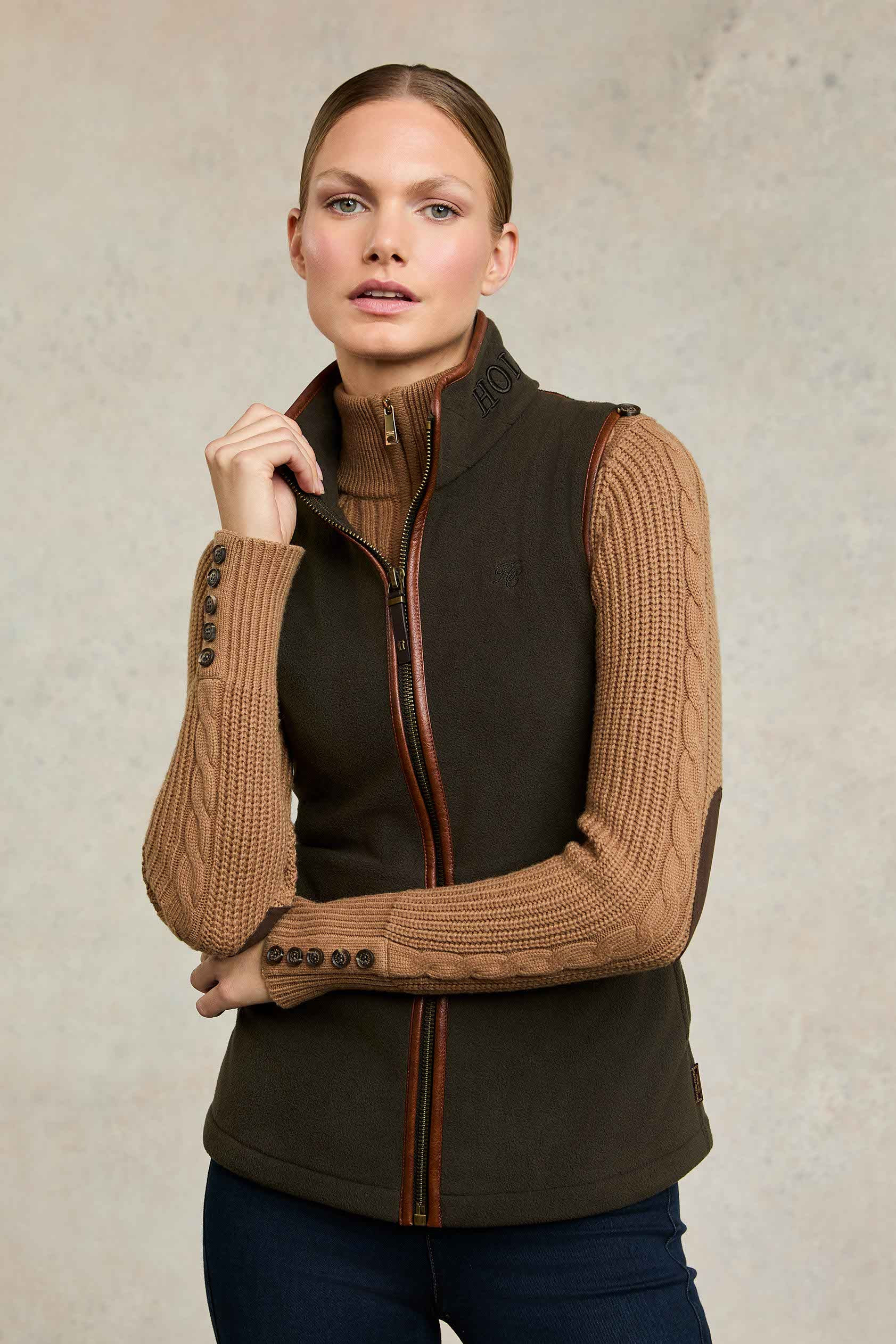 Country Fleece Gilet (Khaki) | Holland Cooper