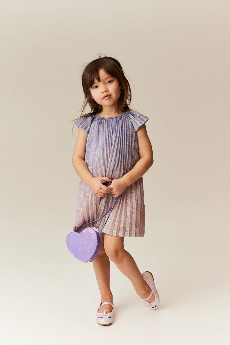 Pleated A-line Dress - Purple/pink - Kids | H&M US | H&M (US + CA)