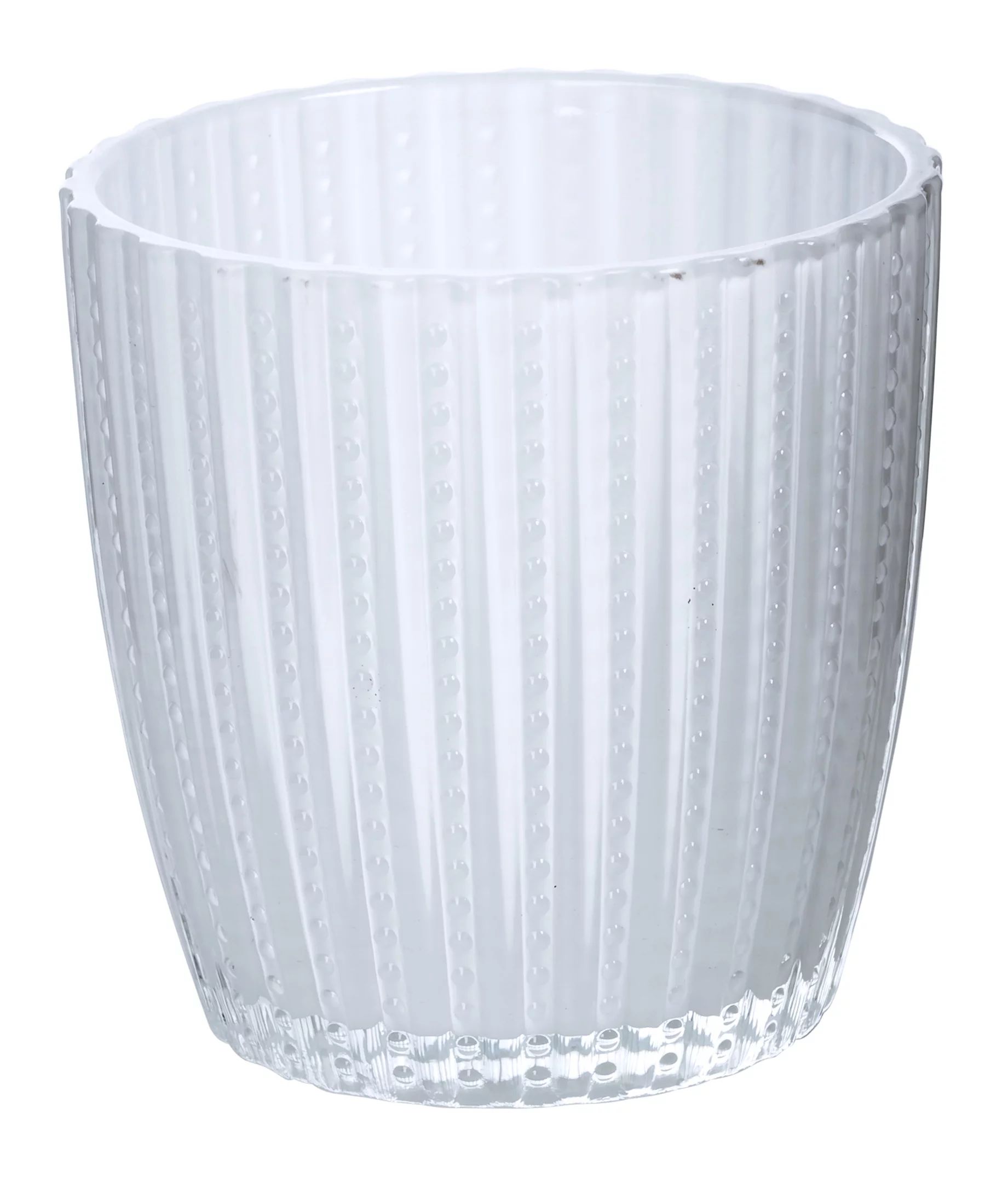 Mainstays White Stripe Glass Votive and Tealight Candle Holders | Walmart (US)