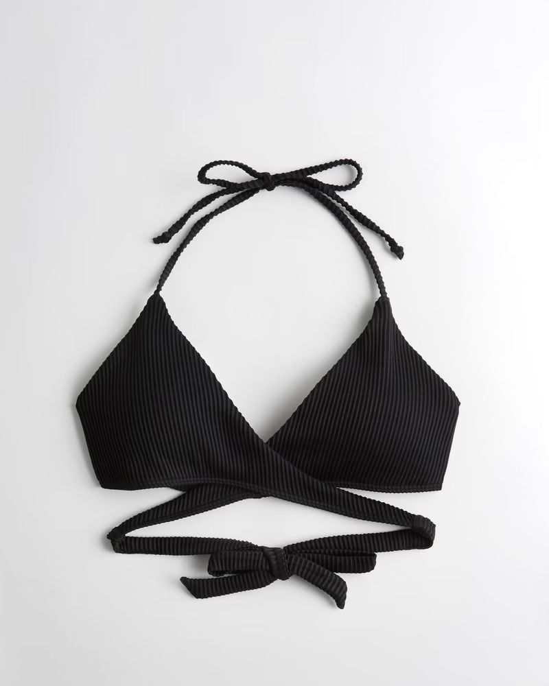 Ribbed Wrap Triangle Bikini Top | Hollister (US)