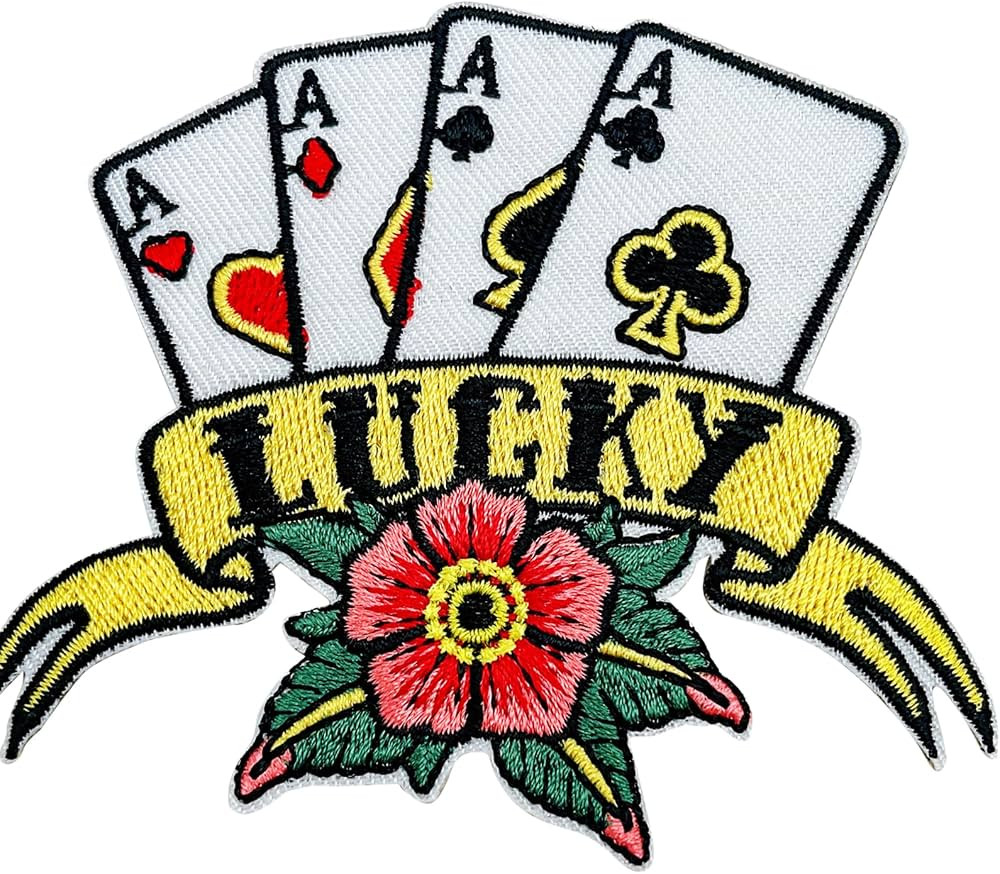 Embroidered Iron On Patches, Hippie 4 Aces Applique Patch, Biker Rock Lucky Poker Sew On Patch fo... | Amazon (US)