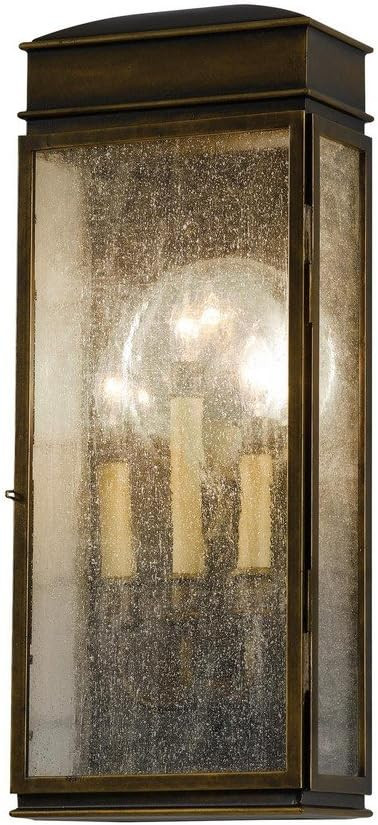 Feiss OL7402ASTB Whitaker Outdoor Patio Lighting Wall Lantern, Bronze, 3-Light (9" W x 23" H) 180... | Amazon (US)