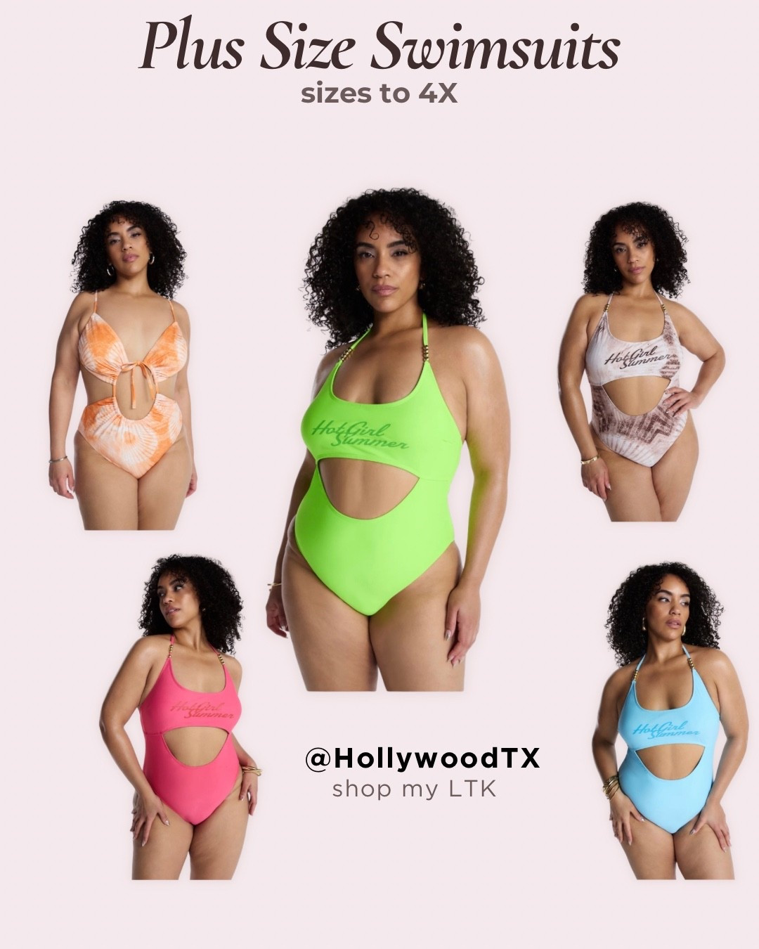 Hot girl summer but make it plus size friendly 👏🏾☀️

These one piece swimsuits are bold, colorful, vacation-ready, and actually size inclusive with options up to 4X. The neon green one had me in a chokehold immediately 😭💚

Perfect for cruises, beach trips, pool days, resort vacations, and summer content. 

I rounded up all my favorite colors and linked them in my LTK before the best sizes disappear.

::

#LTKPlusSize #LTKSeasonal #LTKSwim