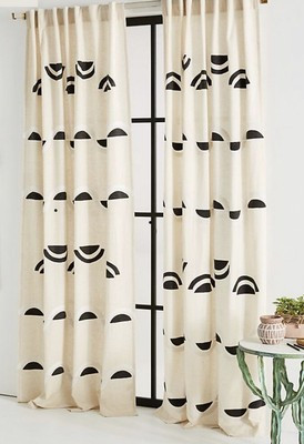NEW Anthropologie Embroidered Bailey Curtains 50 x 63” Geometric | eBay US