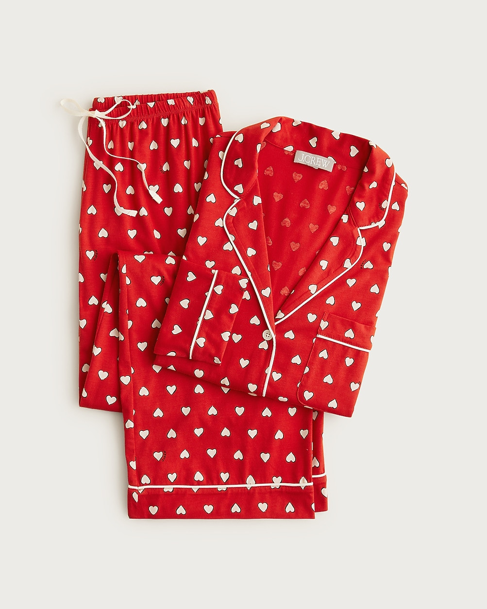 Dreamy cotton-blend pajama pant set in heart print | J. Crew US