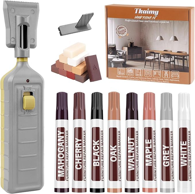 Laminate Floor Repair Kit with Heat Pen, 11 Color Wood Vinyl Floor Furniture Repair Kit Linoleum ... | Amazon (US)