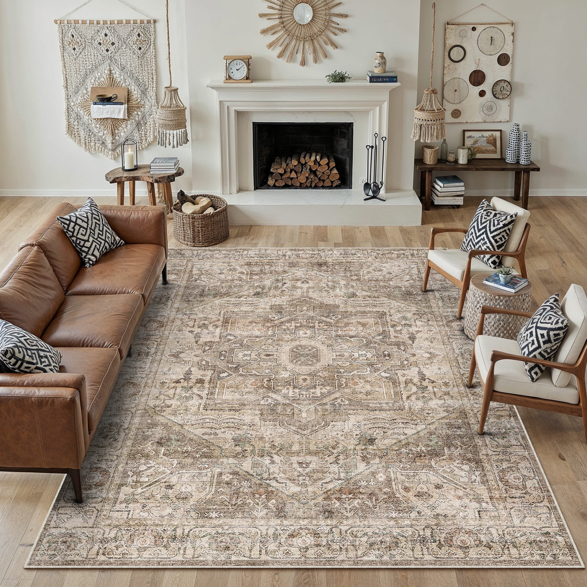 BERTHMEER 8'x10' Large Area Rugs for Living Room Bedroom Vintage Distressed Rugs Washable Non-sli... | Walmart (US)