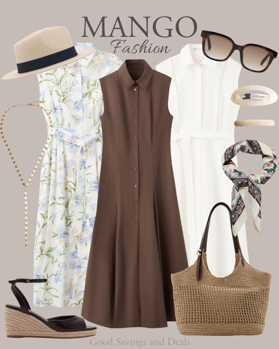 Summer neutral fashion from Mango. Women’s summer dresses. Wedge sandal. Outfit inspiration for her. Ootd.

#LTKootd #LTKWorkwear #LTKgrwm