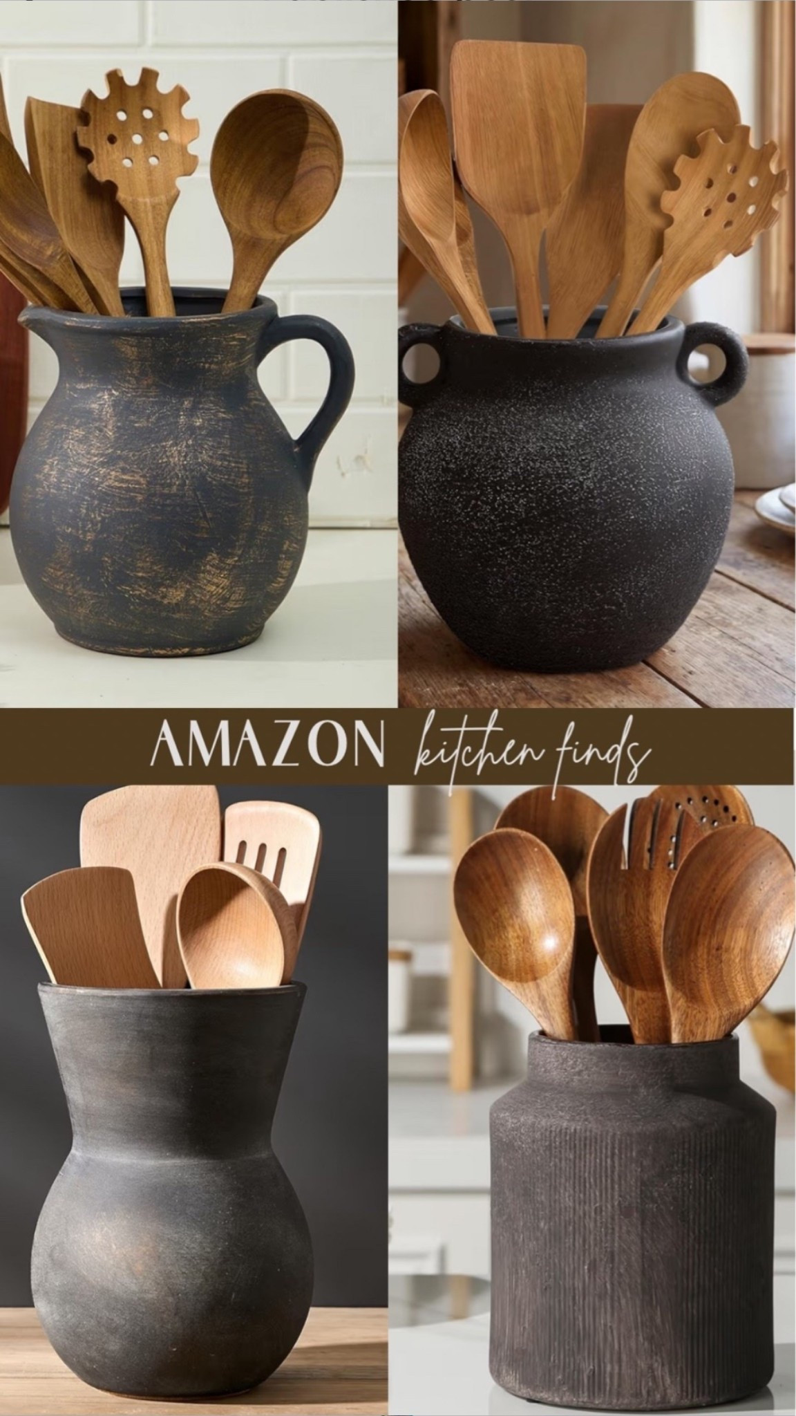 Who says utensils have to be hidden  wood utensils in a ceramic vase. Yes, please! 🤎

#LTKHome #LTKSaleAlert