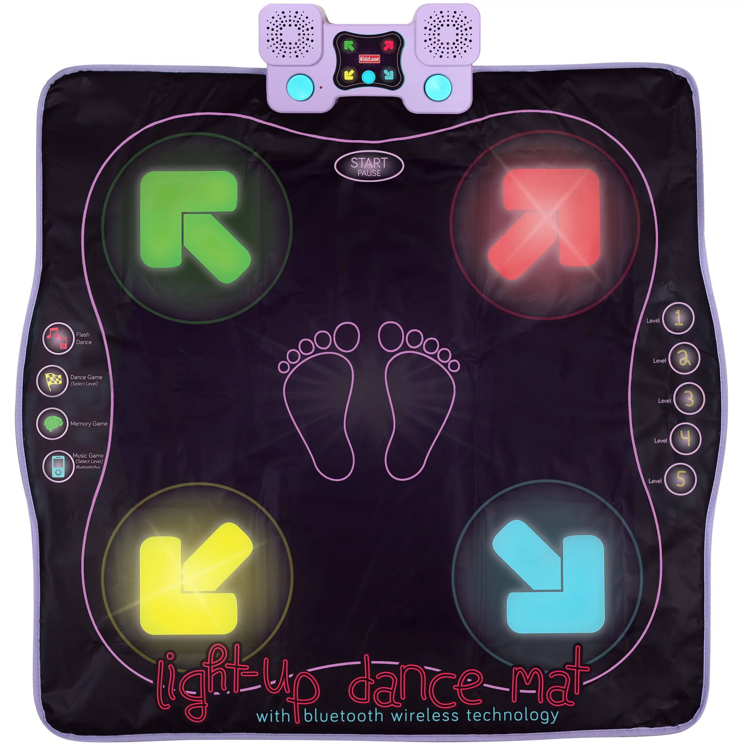 Kidzlane Light-up Dance Mat - Arcade Style Dance Mat with Built-in Music Tracks & Bluetooth Conne... | Walmart (US)
