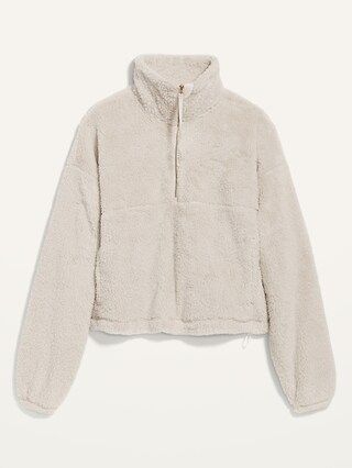 High-Neck Half-Zip Sherpa Sweatshirt for Women | Old Navy (US)