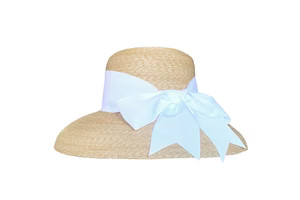 Wauwinet Medium Leghorn Straw With Natural Underbrim and White Ribbon | Over The Moon
