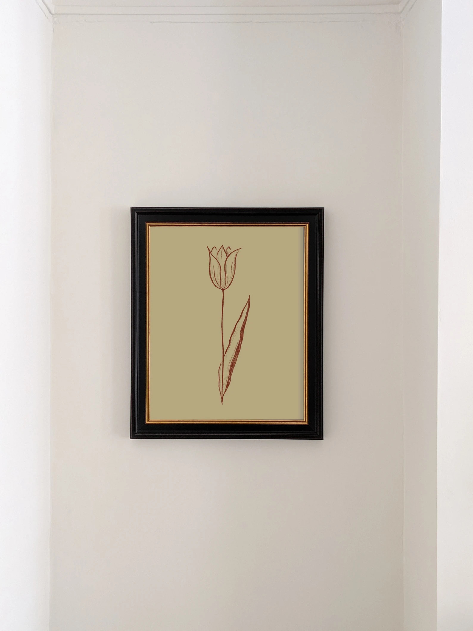 Tulip Sketch Art Print DIGITAL Tulip Line Art Vintage S5-5 - Etsy | Etsy (US)