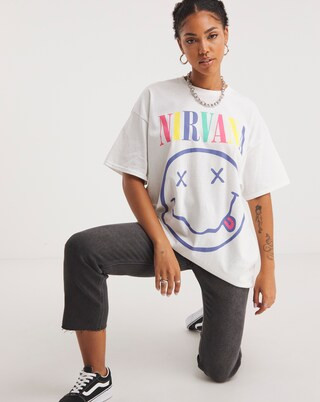 White Nirvana License Tee | Simply Be (UK)