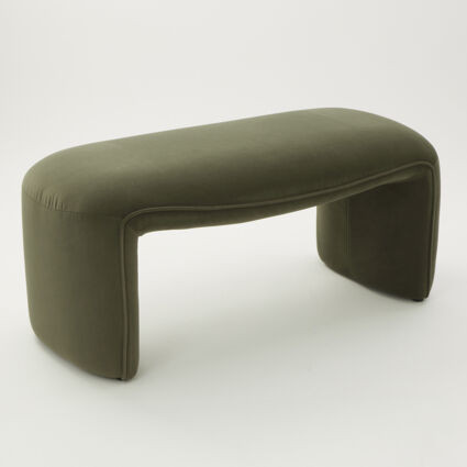 Olive Velvet U Bench 45x98cm | TK Maxx