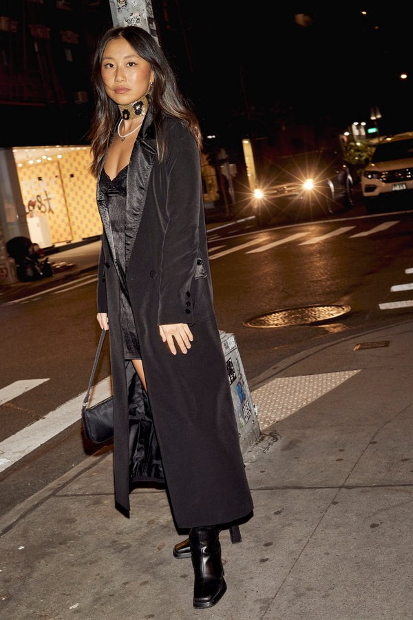 Black Satin Mix 55 Jacket | Never Fully Dressed (UK & IE)