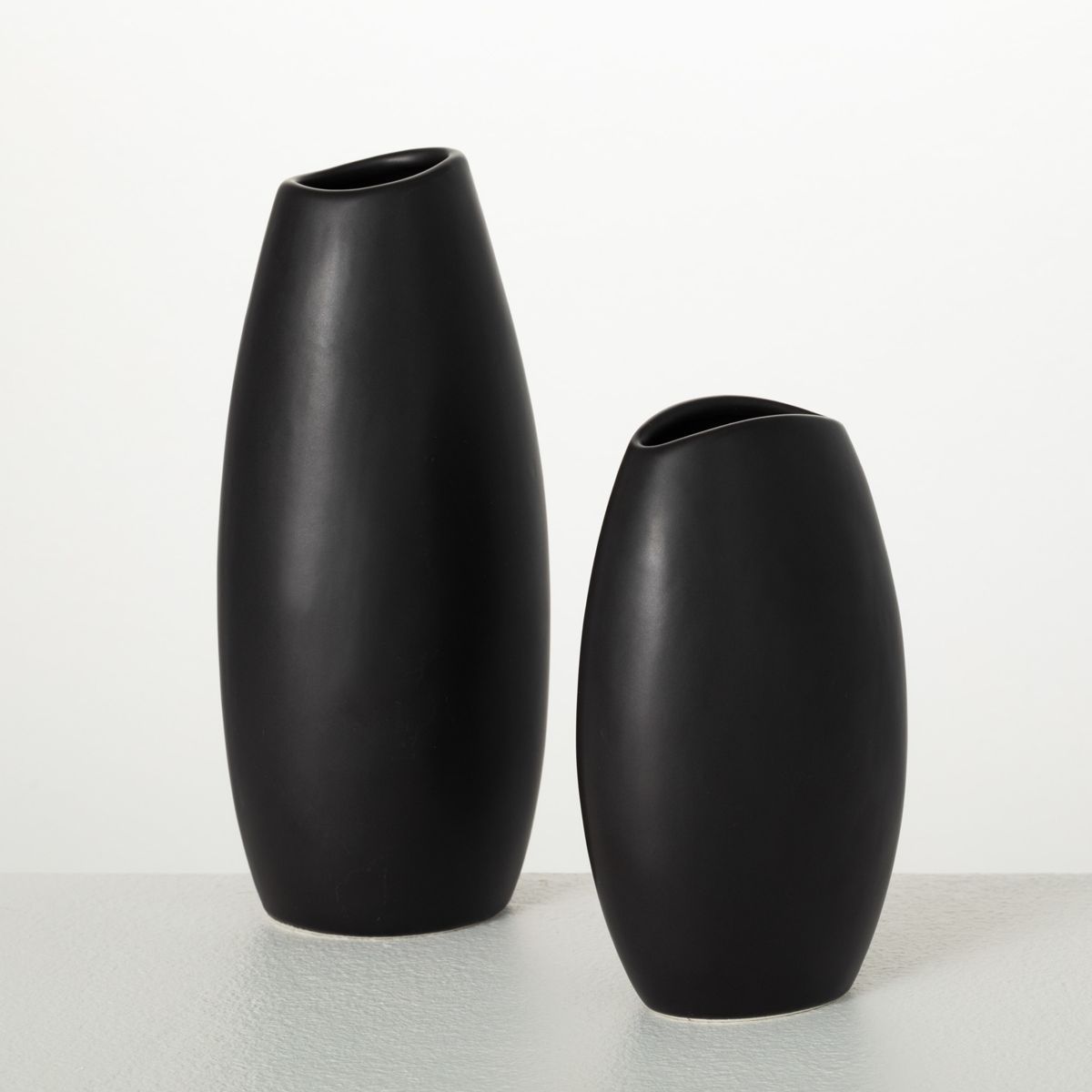 Sullivans 6" & 8" Modern Matte Black Vase - Set of 2 | Target