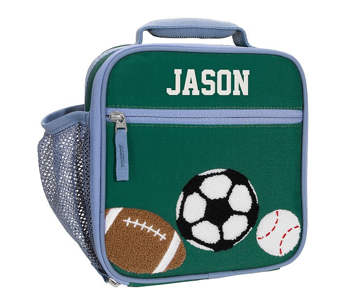Green Sports Chenille Mackenzie Cold Pack RPET Lunch Box | Pottery Barn Kids
