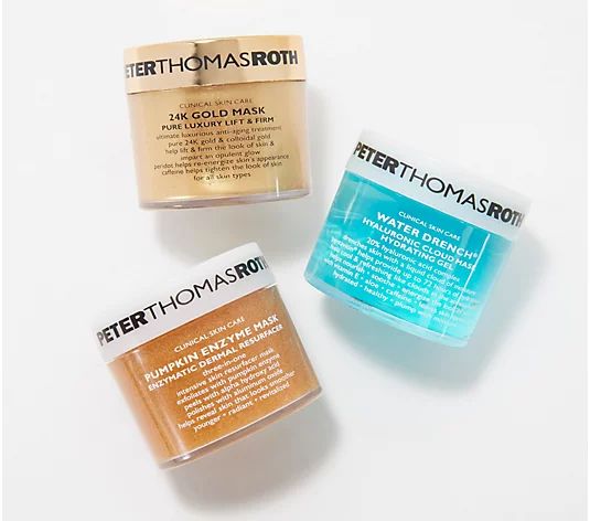 Peter Thomas Roth Water Drench, Pumpkin and 24K Gold Mask Trio - QVC.com | QVC