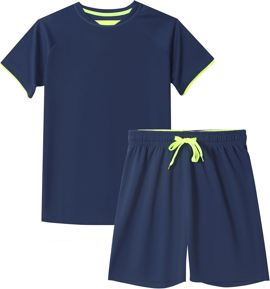 DaniChins Boys Loose Athletic Short-Sleeve Shirt and Active Mesh Shorts Set | Amazon (US)