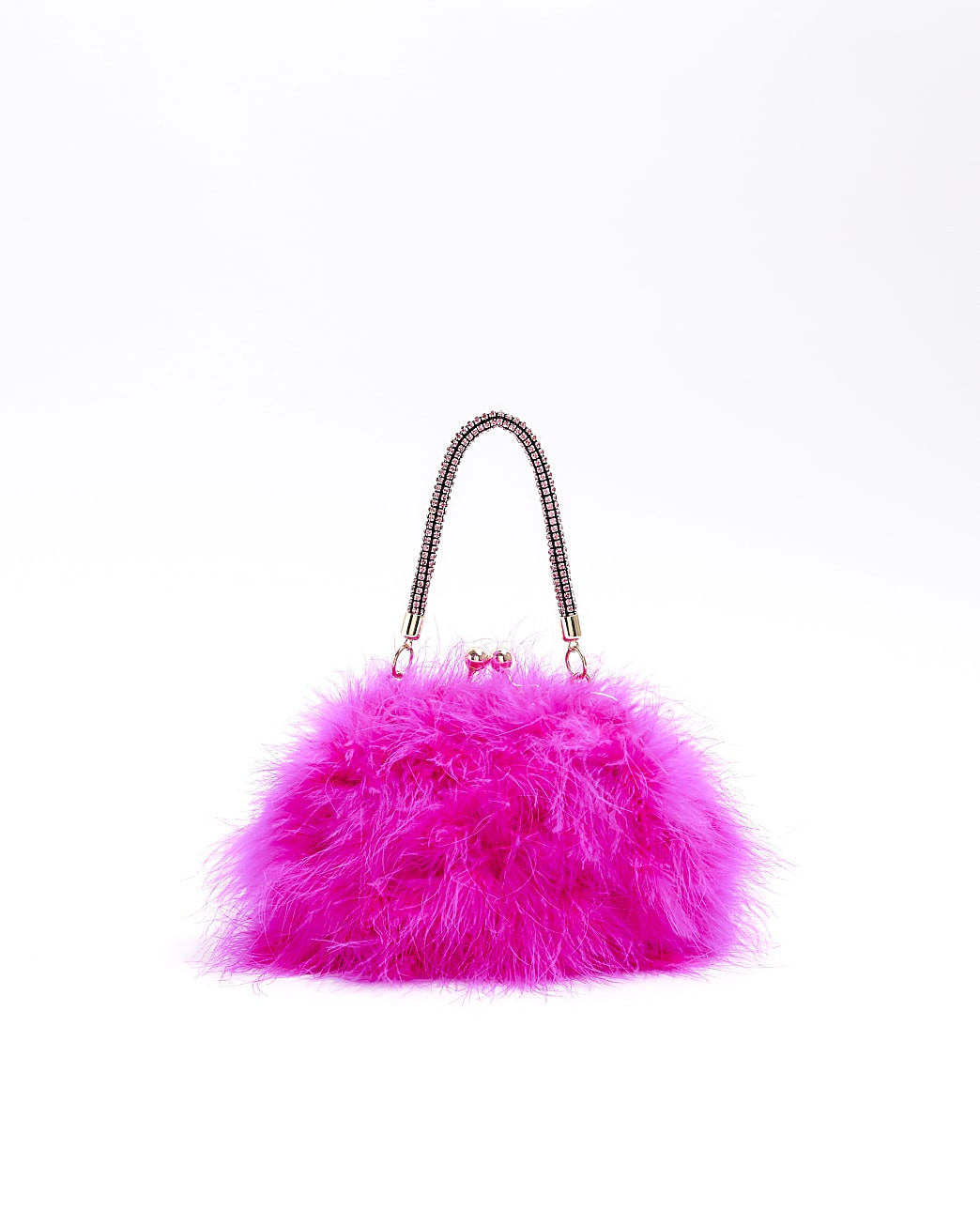 Pink feather diamante cross body bag | River Island (UK & IE)