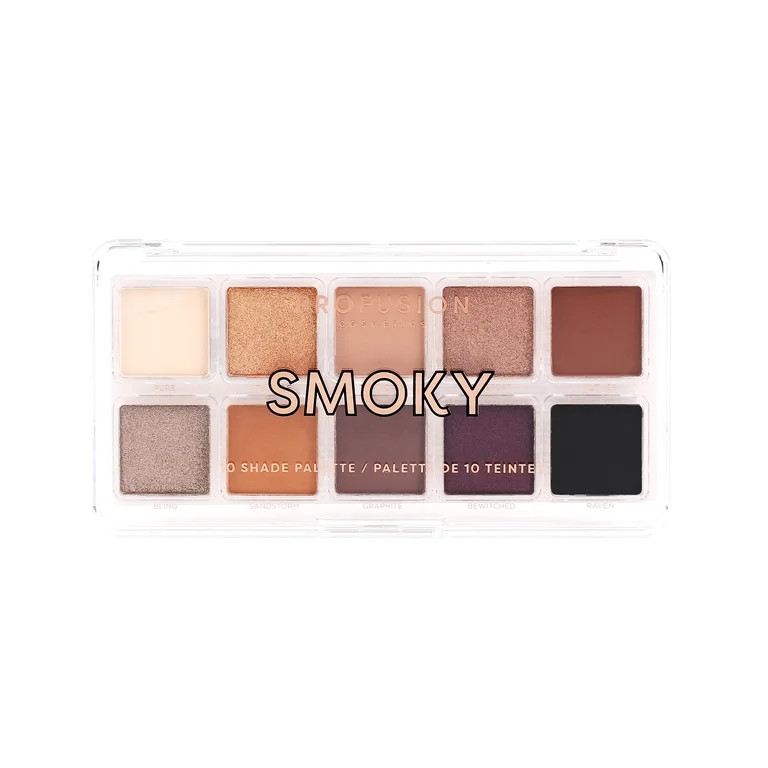 Profusion Cosmetics 10 Color Eyeshadow Palette, Rich Pigmented Multi Finish with Blendable Long-L... | Walmart (US)