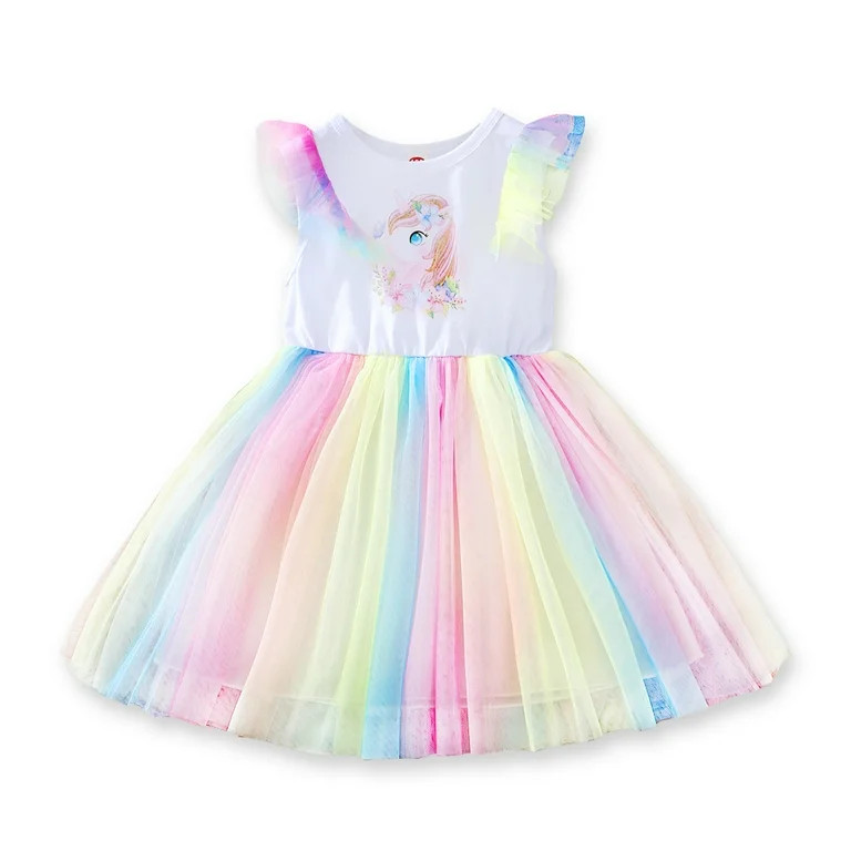 5T Kids Girl Dress Unicorn Rainbow Tutu Dress Little Girl Summer Clothes Princess Dress 5-6 Years... | Walmart (US)