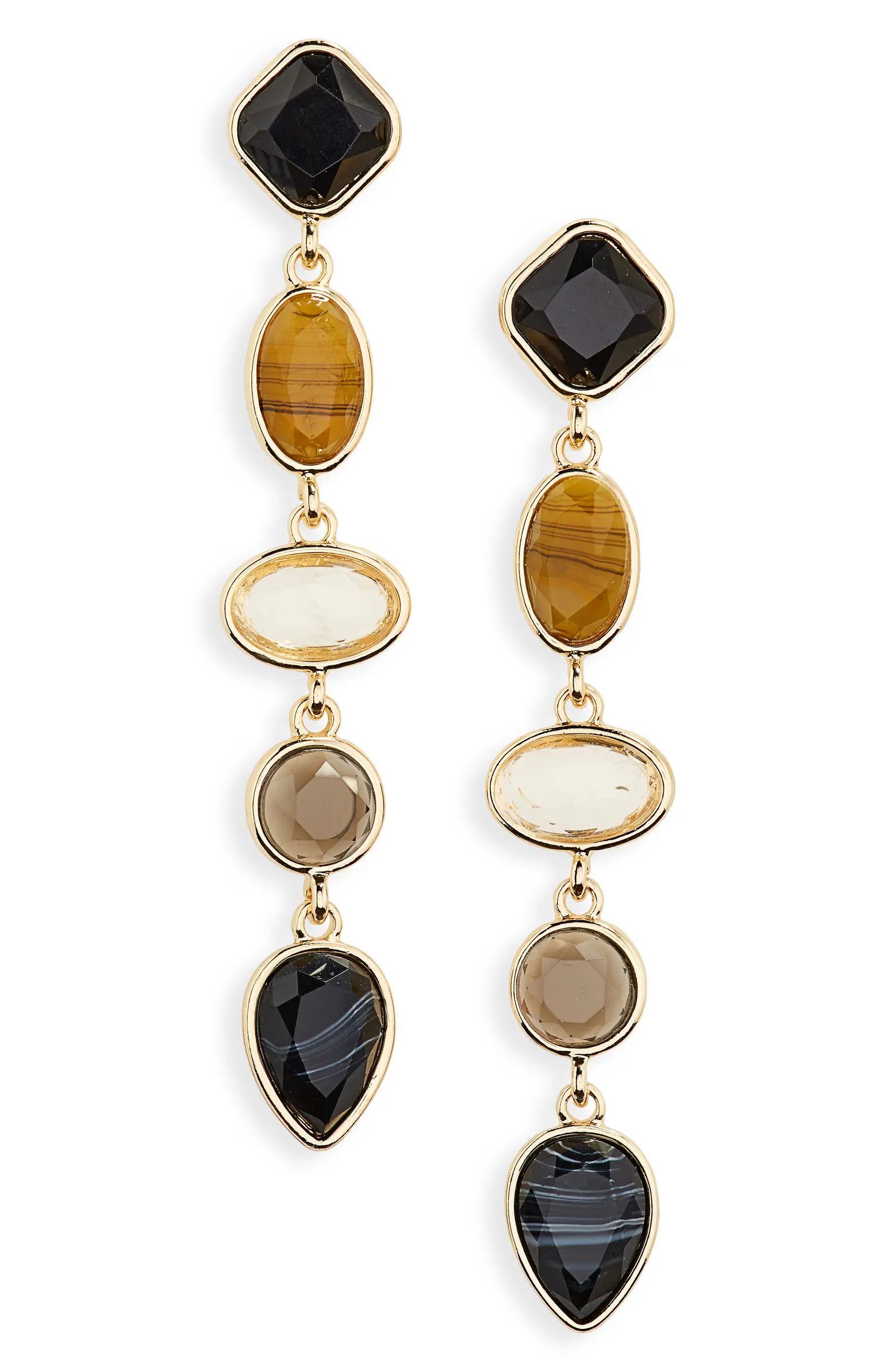 Mixed Stone Linear Drop Earrings | Nordstrom