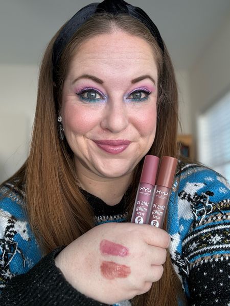 Lip of the day: NYX Cosmetics This is Milky Gloss in shades Ube Milkshake (the pink I’m wearing here) and Choco Latte Shake (the nude swatched here)

#LTKworkwear #LTKbeauty #LTKMostLoved