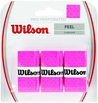 WILSON Pro Overgrip Perforated 3 Pack - Tennis - Badminton - Squash (Pink) | Amazon (US)