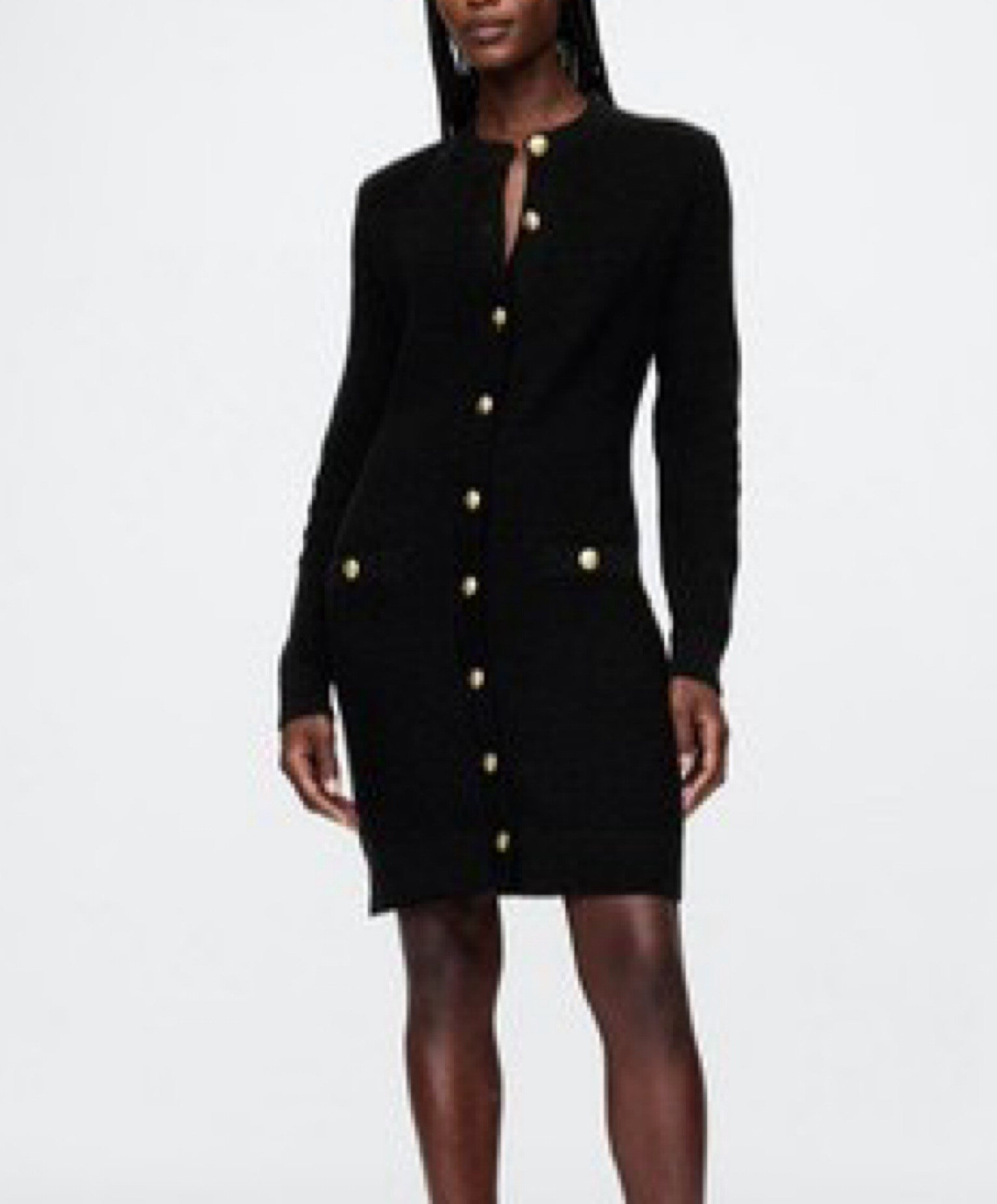 Black knit dress with gold accents

#LTKCyberWeek