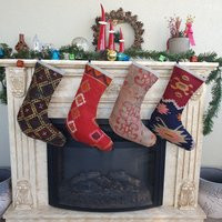 Etsy's Pick Christmas Stocking Set Of 4, Boho Holiday Stocking Set, Large Kilim Stocking, Designer S | Etsy (UK)