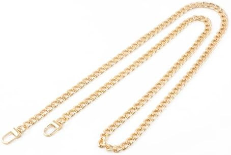 Gold Purse Chain Strap, 43.3 Inch Replacement Bag Strap, Metal Braided Chain for DIY Handbag Shou... | Amazon (US)