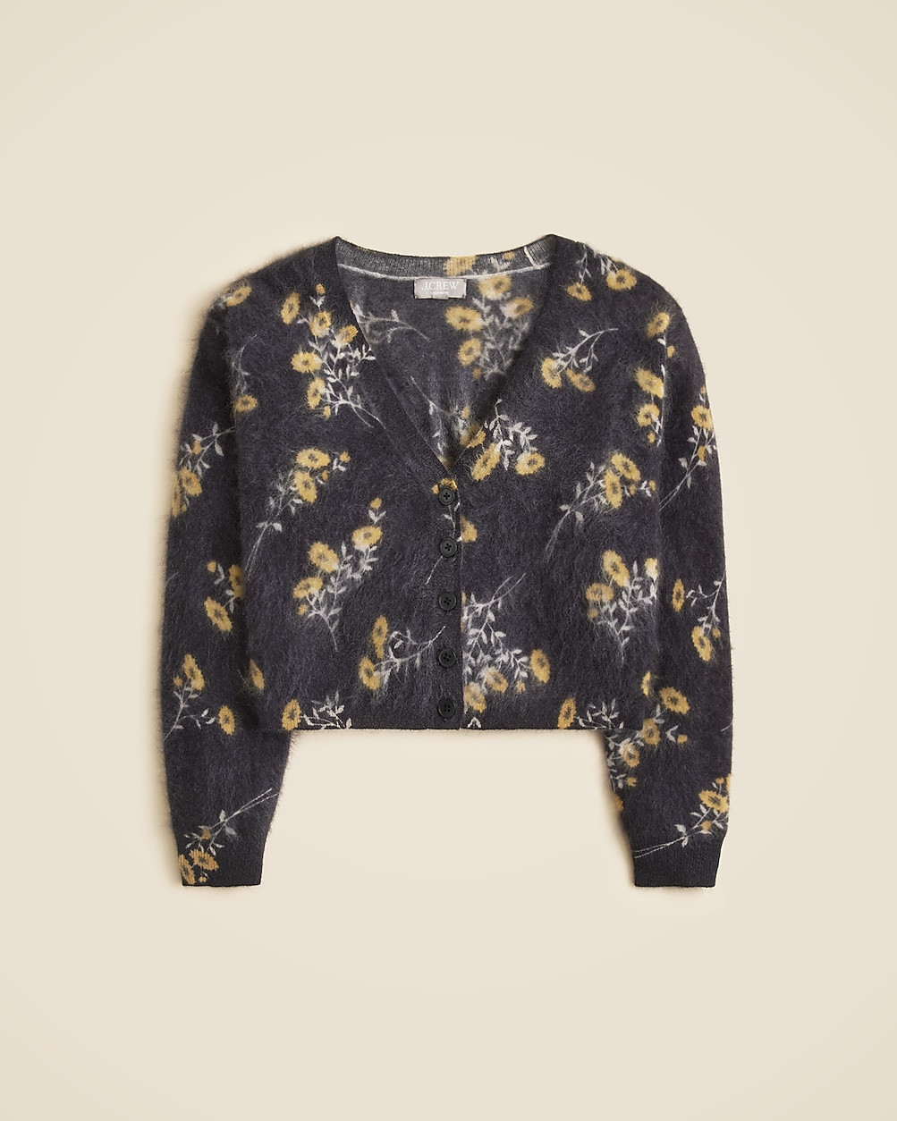 Brushed cashmere party cardigan in marigold print | J. Crew US