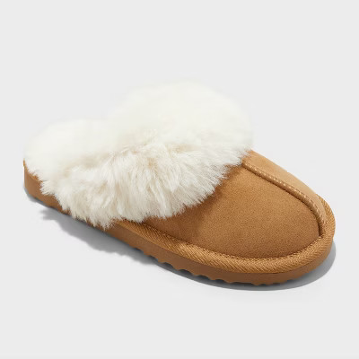 Kids' Inez Scuff Slippers - Cat & Jack™ Brown 4 | Target