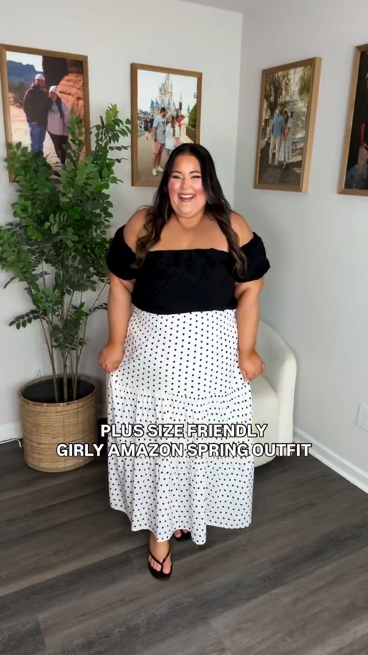 Adorable outfit moment for spring! 🖤 Perfect for date nights, brunch, coffee dates, and everything in between! ☺️ I absolutely love the polka dots and the comfort level of this outfit is 10000/10! I’m in the size XXL, so this is definitely a plus size friendly look! 🥰

#LTKPlusSize #LTKMidsize #LTKSeasonal