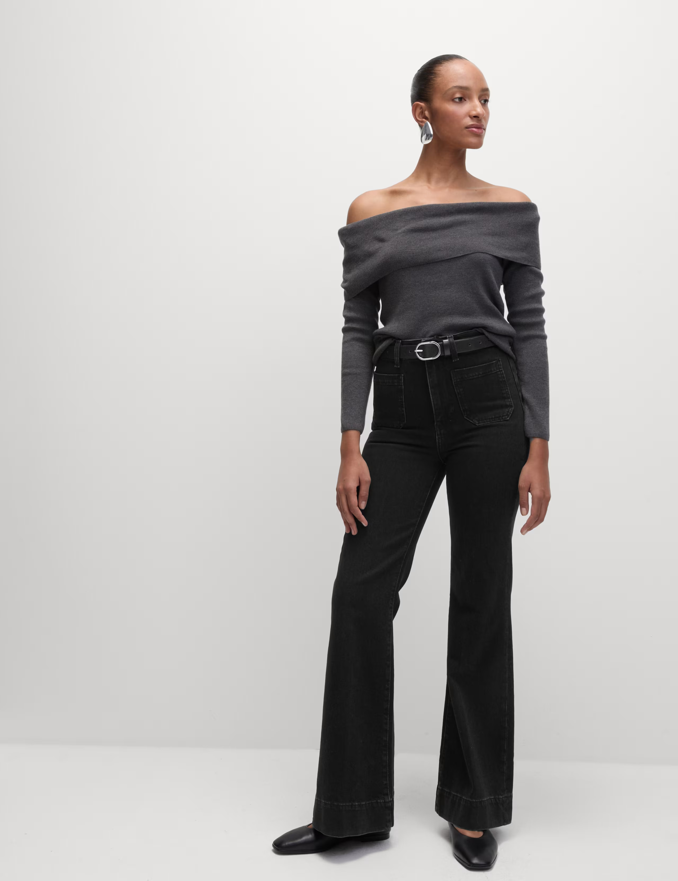 Patch Pocket Flare High Waisted Jeans | Marks & Spencer (UK)
