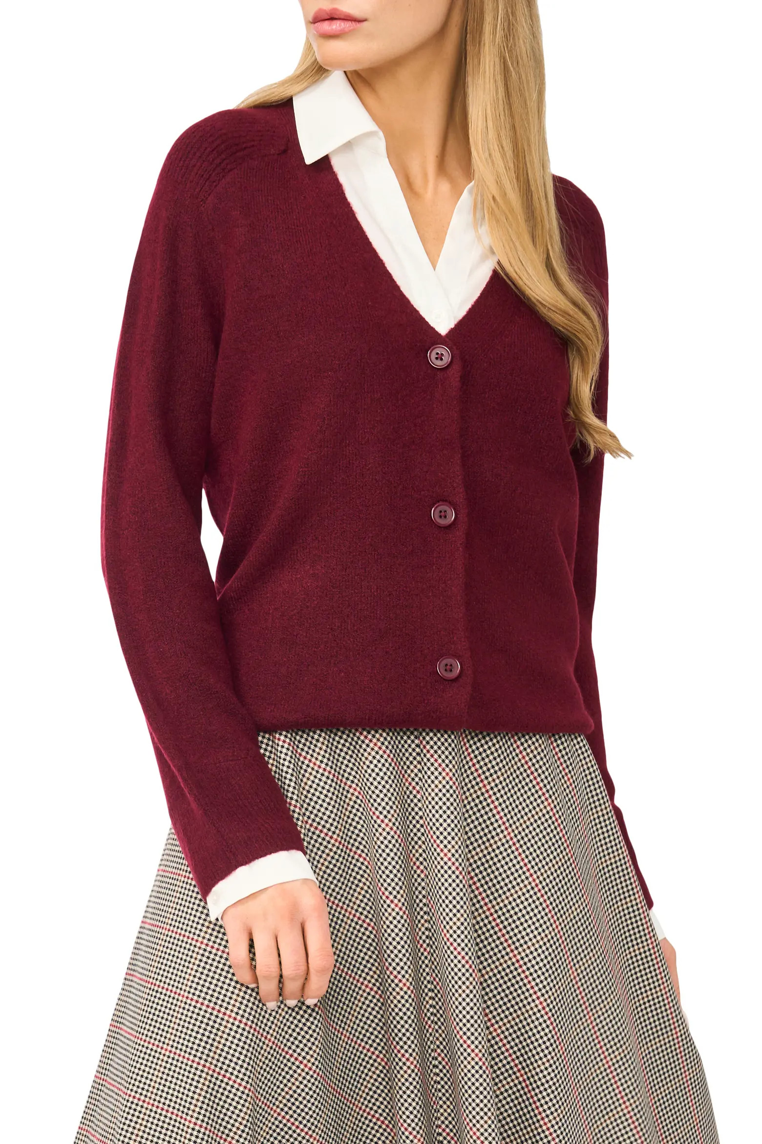 Mixed Media Twofer V-Neck Cardigan (Women) | Nordstrom | Nordstrom