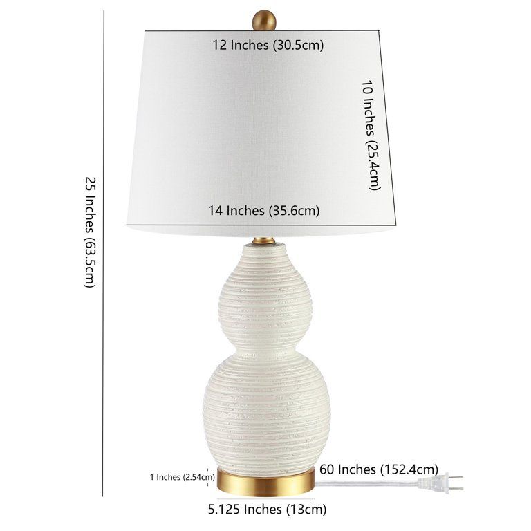 Safavieh Darsa 25.5 in. H Gourd Table Lamp, White - Walmart.com | Walmart (US)