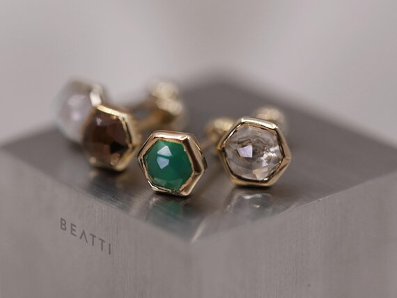 NEW  Aria  BEATTI 20G Natural Gemstone Barbell  Hexagon 14K | Etsy | Etsy (US)