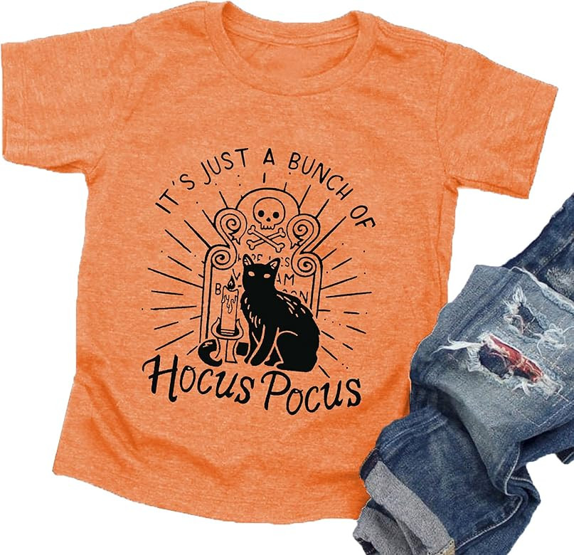 LAZYCHILD It's Just A Bunch of Hocus Pocus Halloween T Shirt Toddler Boys Girls Sanderson Sister ... | Amazon (US)