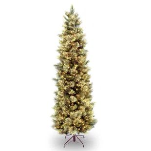 Andover Mills™ North Valley Pencil Green Spruce Artificial Christmas Tree with Clear/White Ligh... | Wayfair North America