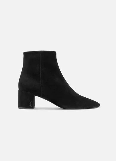 Saint Laurent - Loulou Suede Ankle Boots - Black | NET-A-PORTER (UK & EU)