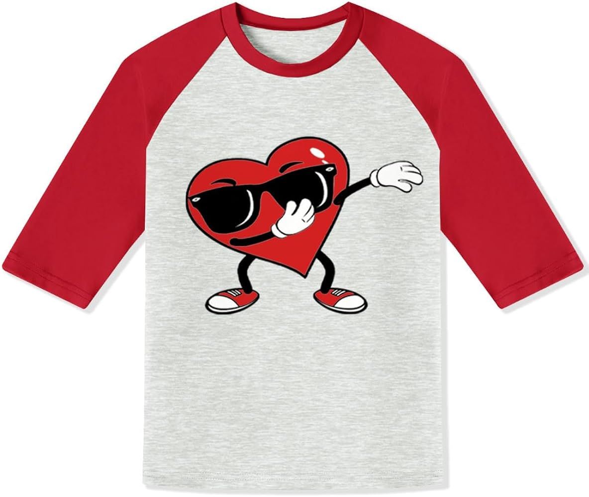 BesserBay Little Kids Valentine's Day Raglan Half Sleeve Shirt 2-10 Years | Amazon (US)