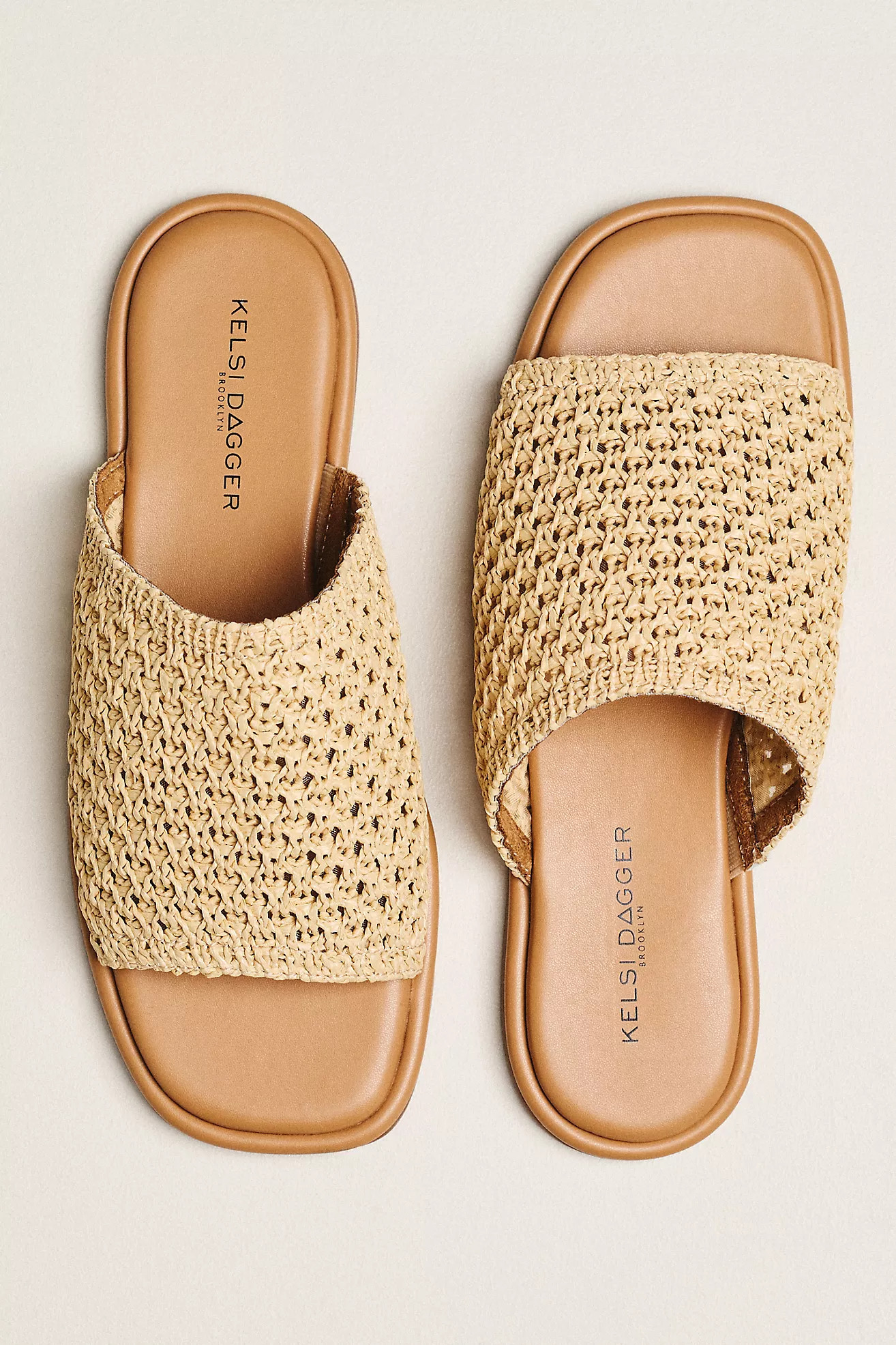 Kelsi Dagger Brooklyn Benny Netted Raffia Slides | Anthropologie (US)