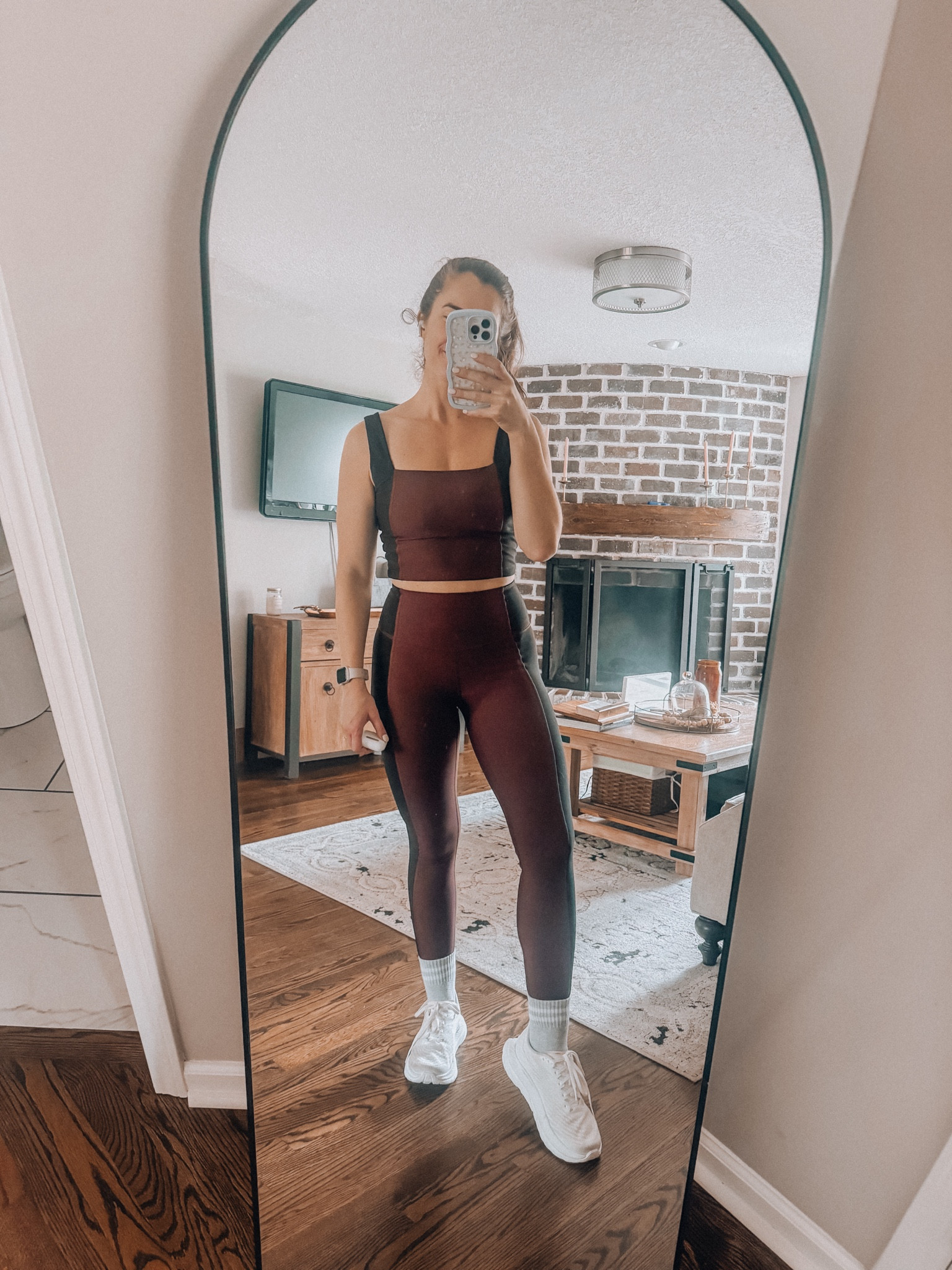 workout set from Abercrombie on major sale! Wearing a medium in the top and small in the bottoms! Bottoms are TTS, but I would size up one in the top. 

#LTKsalealert #LTKfitness #LTKActive