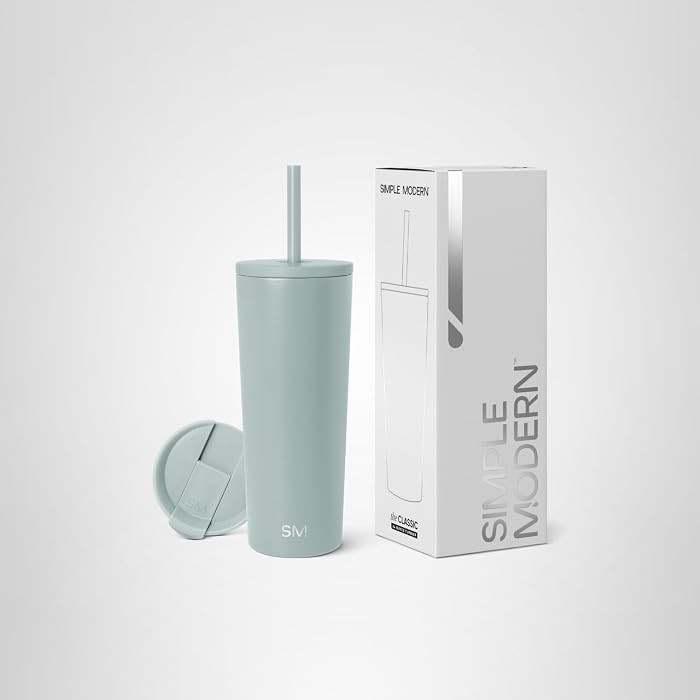 Simple Modern Classic Tumbler with Straw Lid | Insulated Iced Coffee Cup Reusable Stainless Steel... | Amazon (US)
