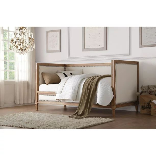 Acme Furniture Twin Size Wood Daybed, Brown/Off-White | Walmart (US)