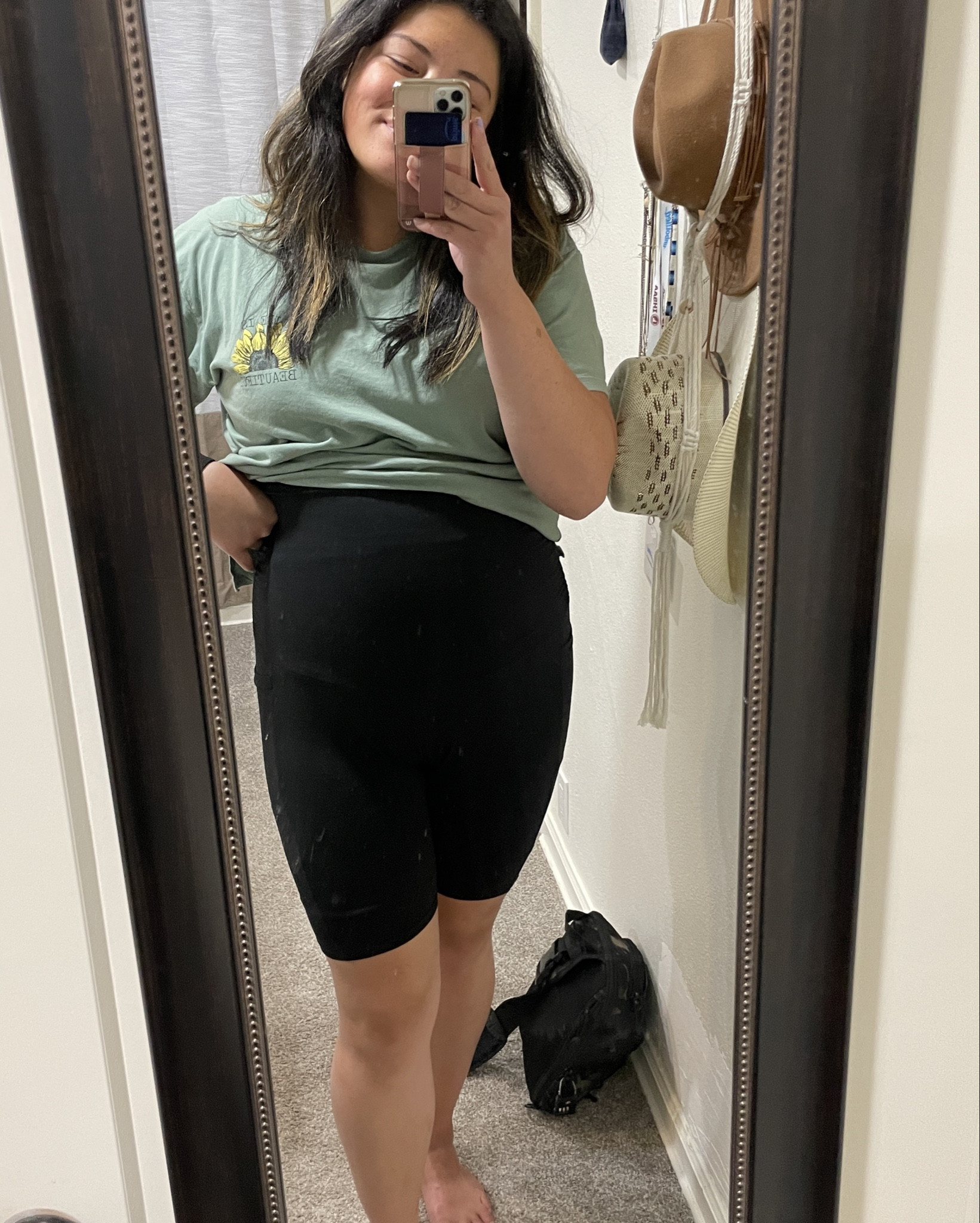 I’m living in these biker shorts all summer 👀 So soft and comfortable! Plus a 3 pack is less than $30 🥹 

XL, 5’11”, 6 months pregnant 🤰 

#LTKFitness #LTKBump #LTKMidsize